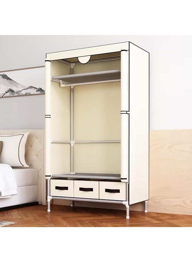 DUNISO Portable Wardrobe Closet Clothes Organizer,Large Capacity Non-Woven Wardrobe, Easy to Assemble,Durable and Sturdy, with Strong Load-Bearing Capacity,for Bags, Toys, Shoes, Living Room, Bedroom, Cloakroom,90*45*170CM - Image 2